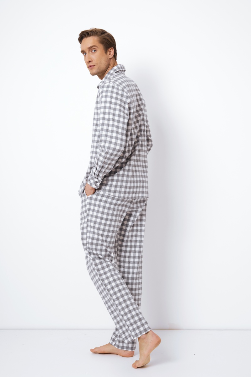 sku: SAMUEL | Brand: Aruelle  | Size: Small Medium Large XLarge XXLarge  | Colors: Серый/Белый  | Бренды Aruelle | Мужская домашняя одежда Пижамы | Title: Пижама с брюками SAMUEL